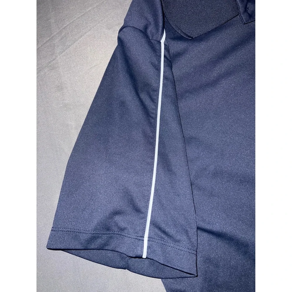Adidas Polo Shirt Mens Large Navy Blue Good Adizero Golf Performance 3-Stripe